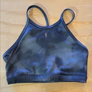 Nobull Blue Tie-Dye Halter Sports Bra